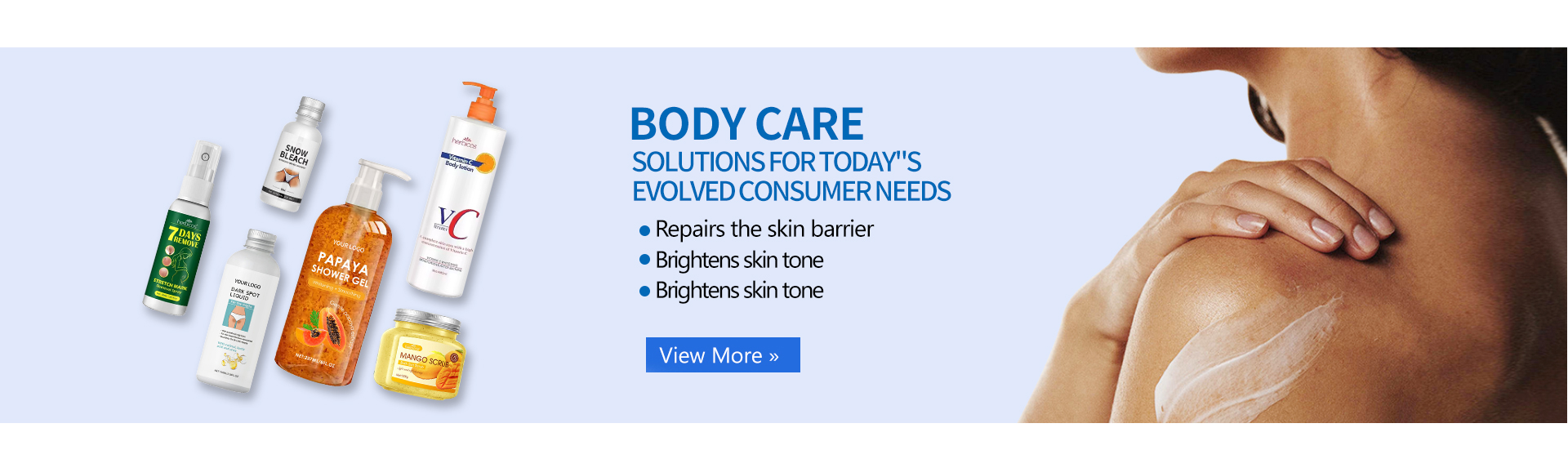 Private label body care scrubs and tanning products